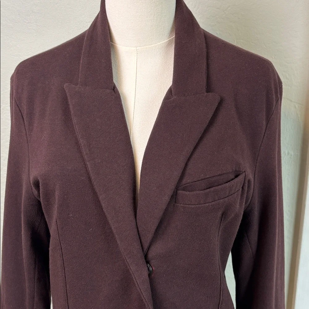 Jarbo Blazer Burgundy Womens Size 40/L Single Button Cotton Lycra Stretch Jacket